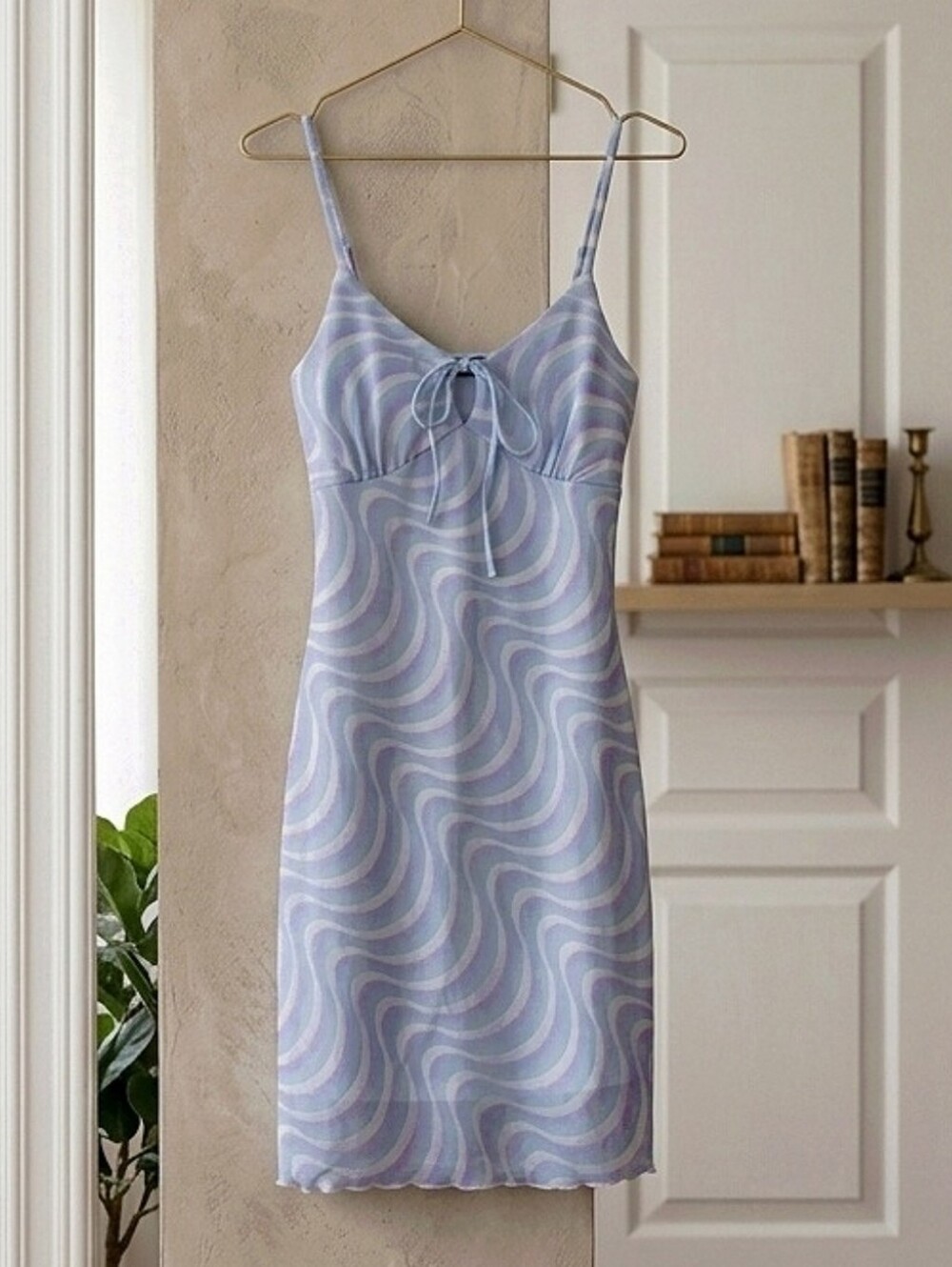 CAUTION TO THE WIND Rare Retro Hippie Psychedelic Swirl Soft Slip Dress - Picture 2 of 8